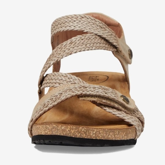 Taos Trulie Asymmetric Woven Sandals In Stone - Picture 2 of 12